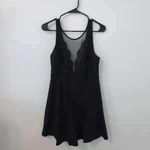 Lulu's Lace Mesh Black Dress